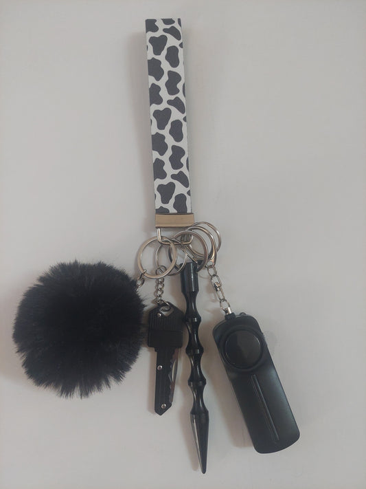 Black Cow Keychain