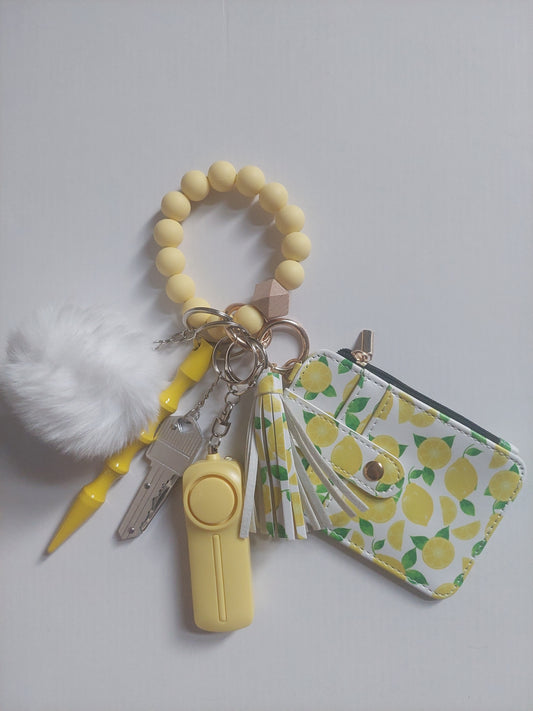 Zesty Lemon Wallet Keychain