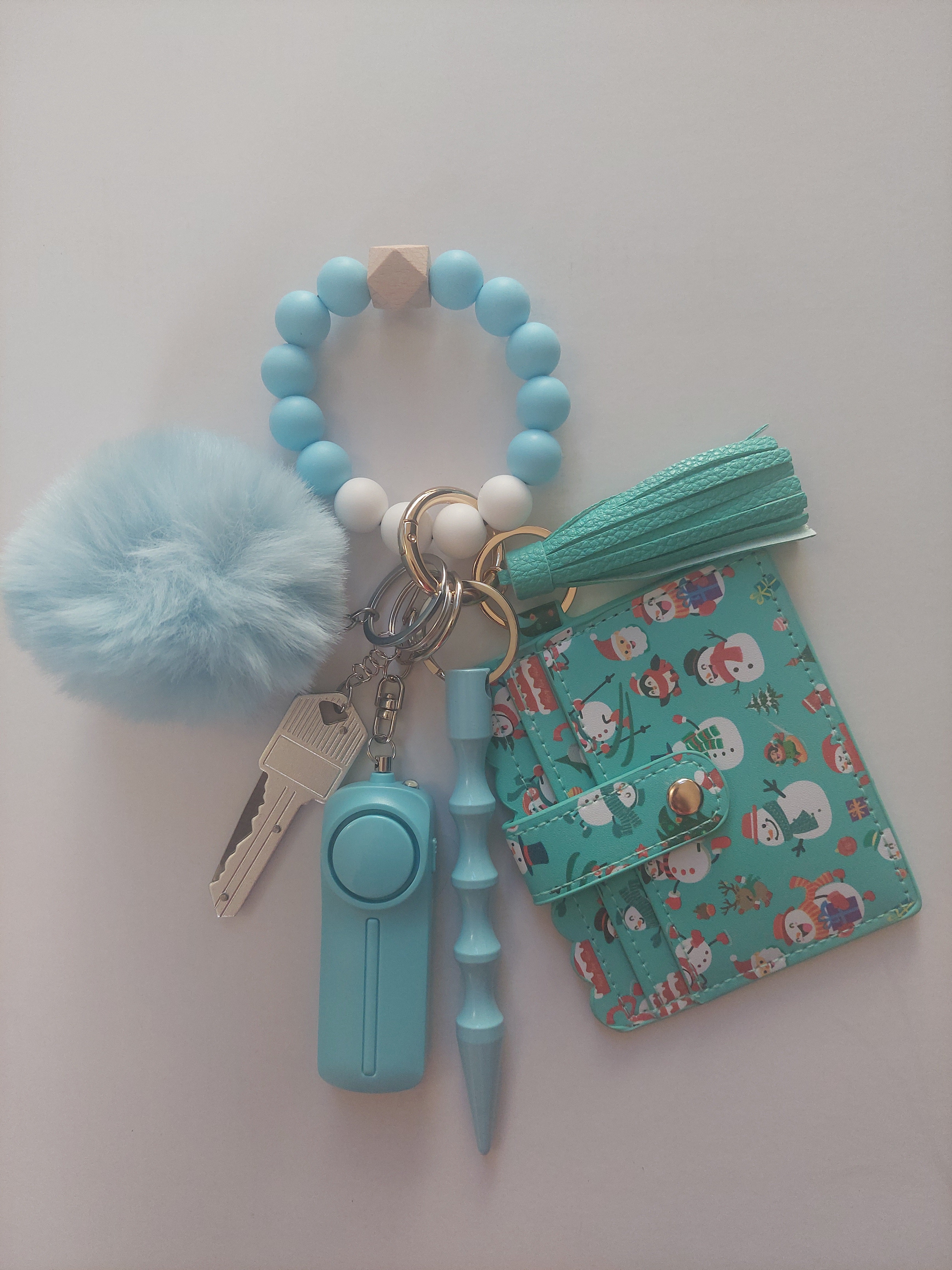 Teal Christmas Keychain