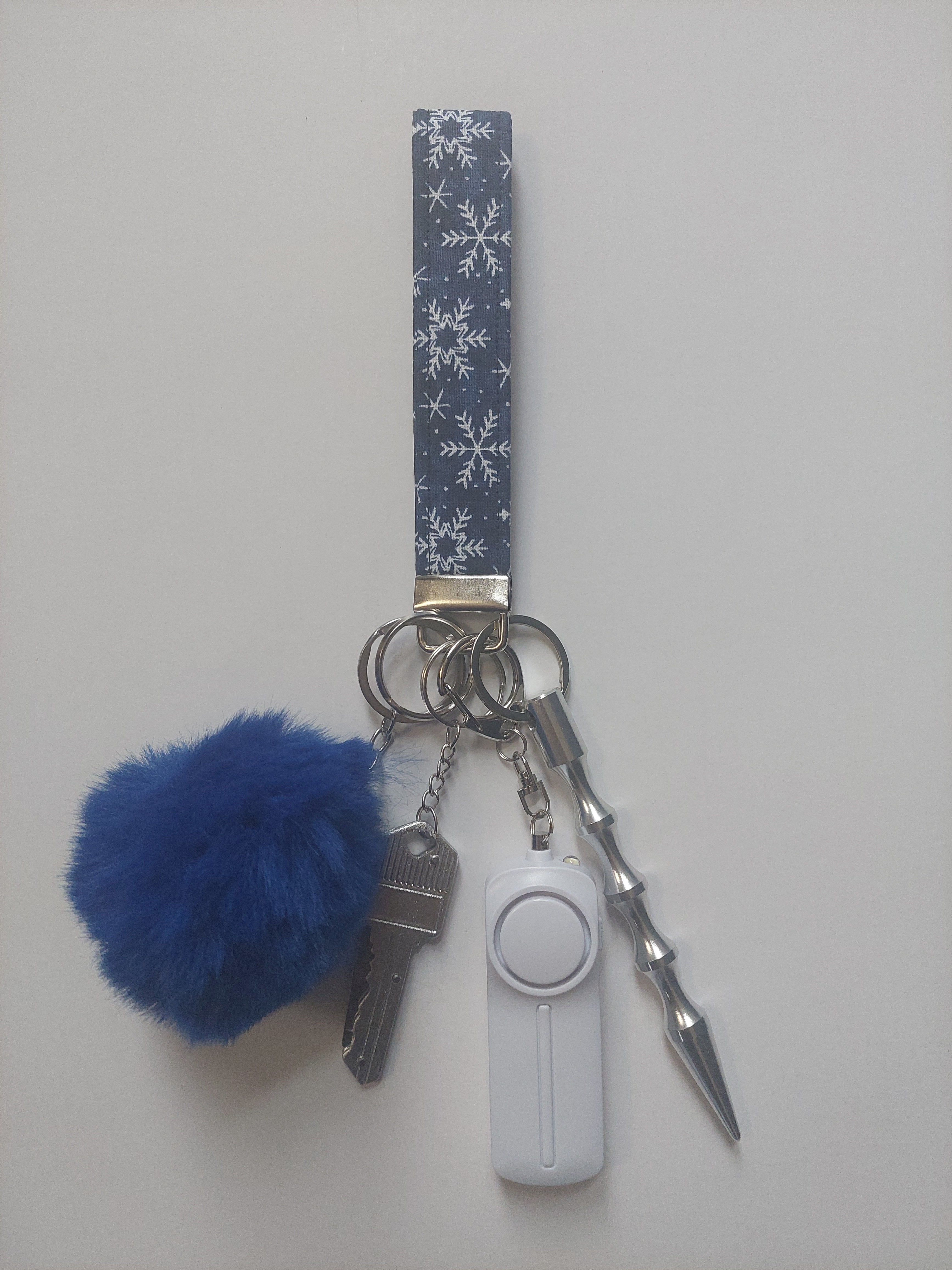 Navy Snowflake Keychain