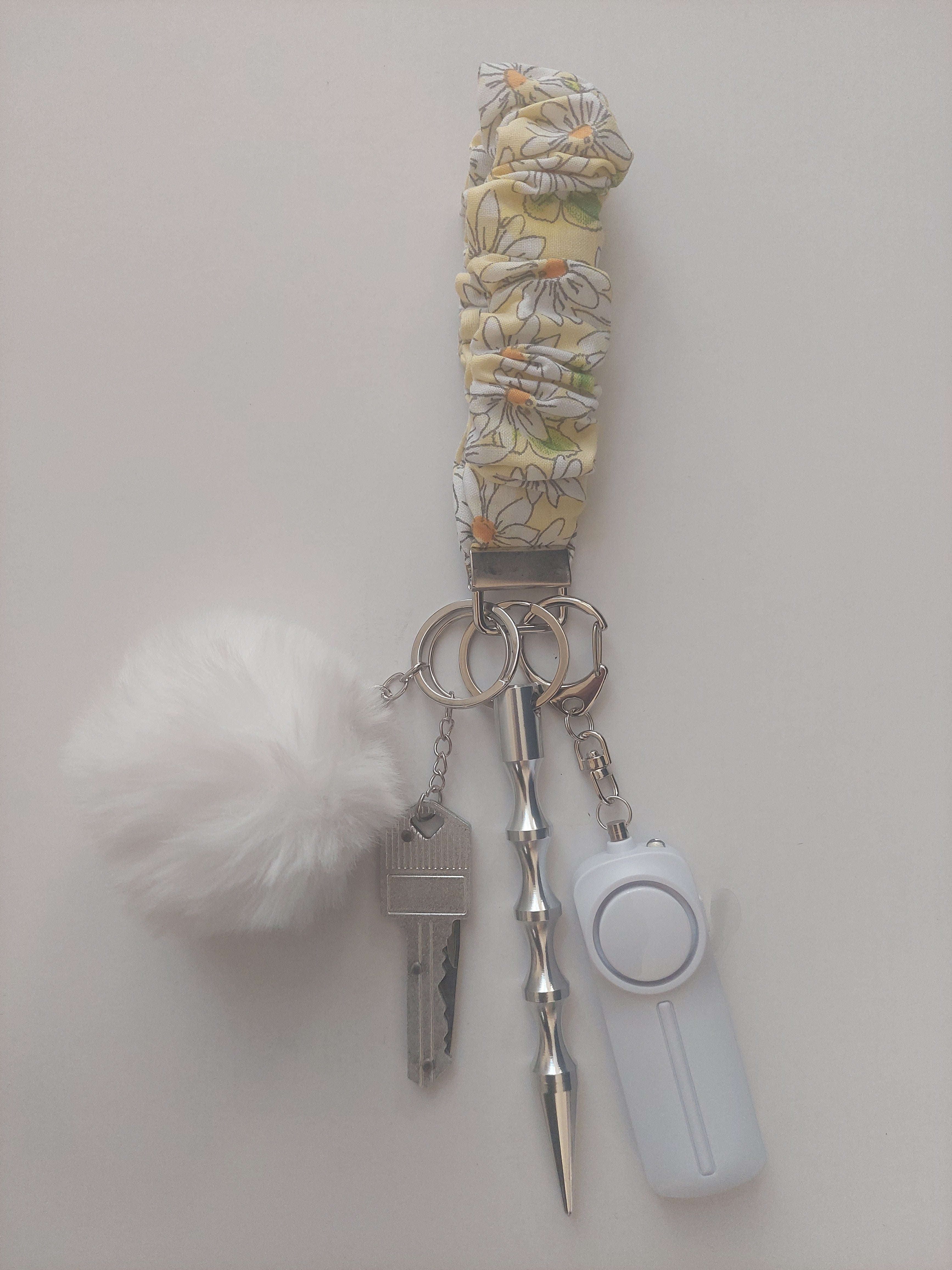 Yellow Flower Scrunchie Keychain