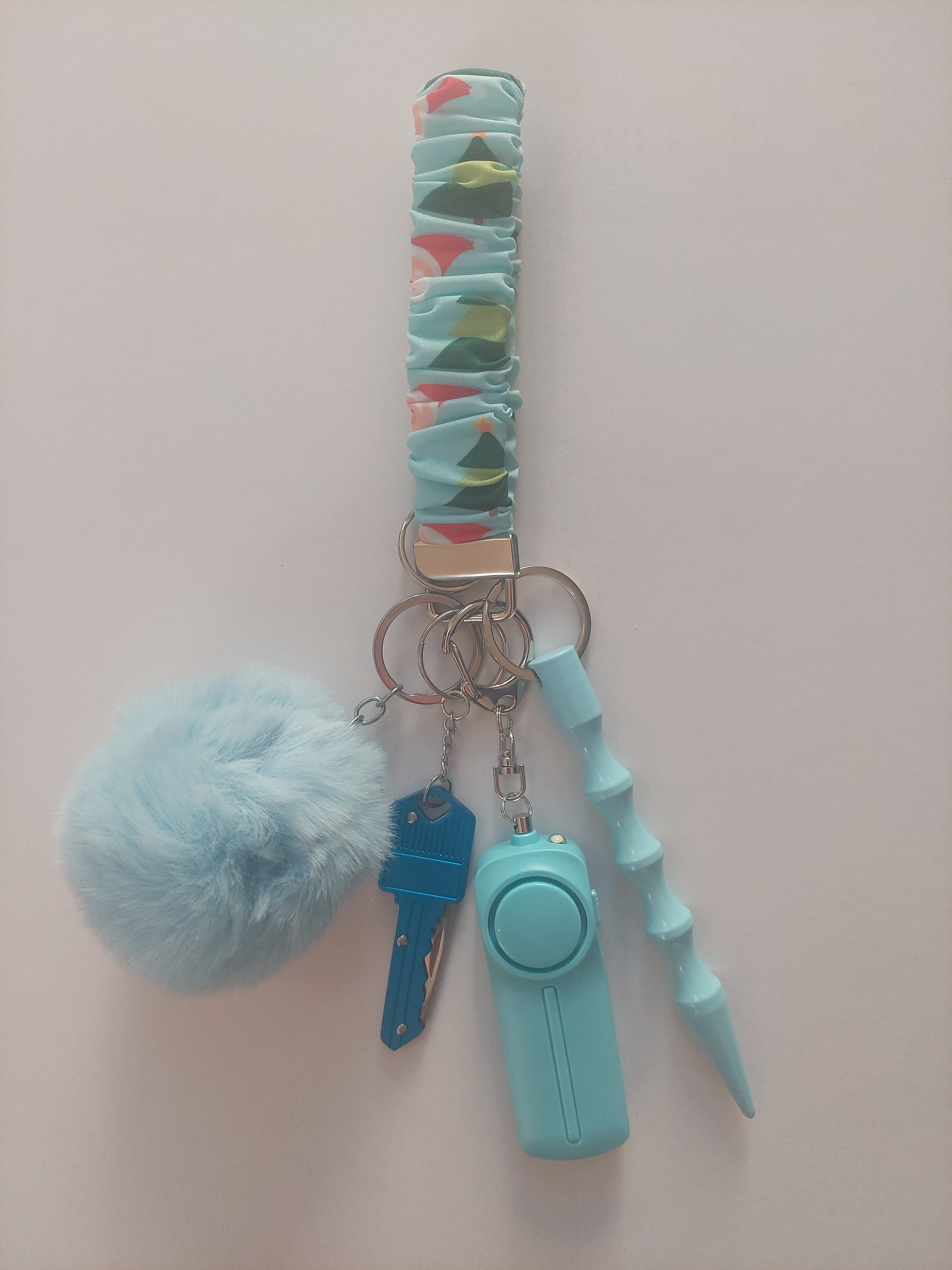 Blue Christmas Tree Keychain