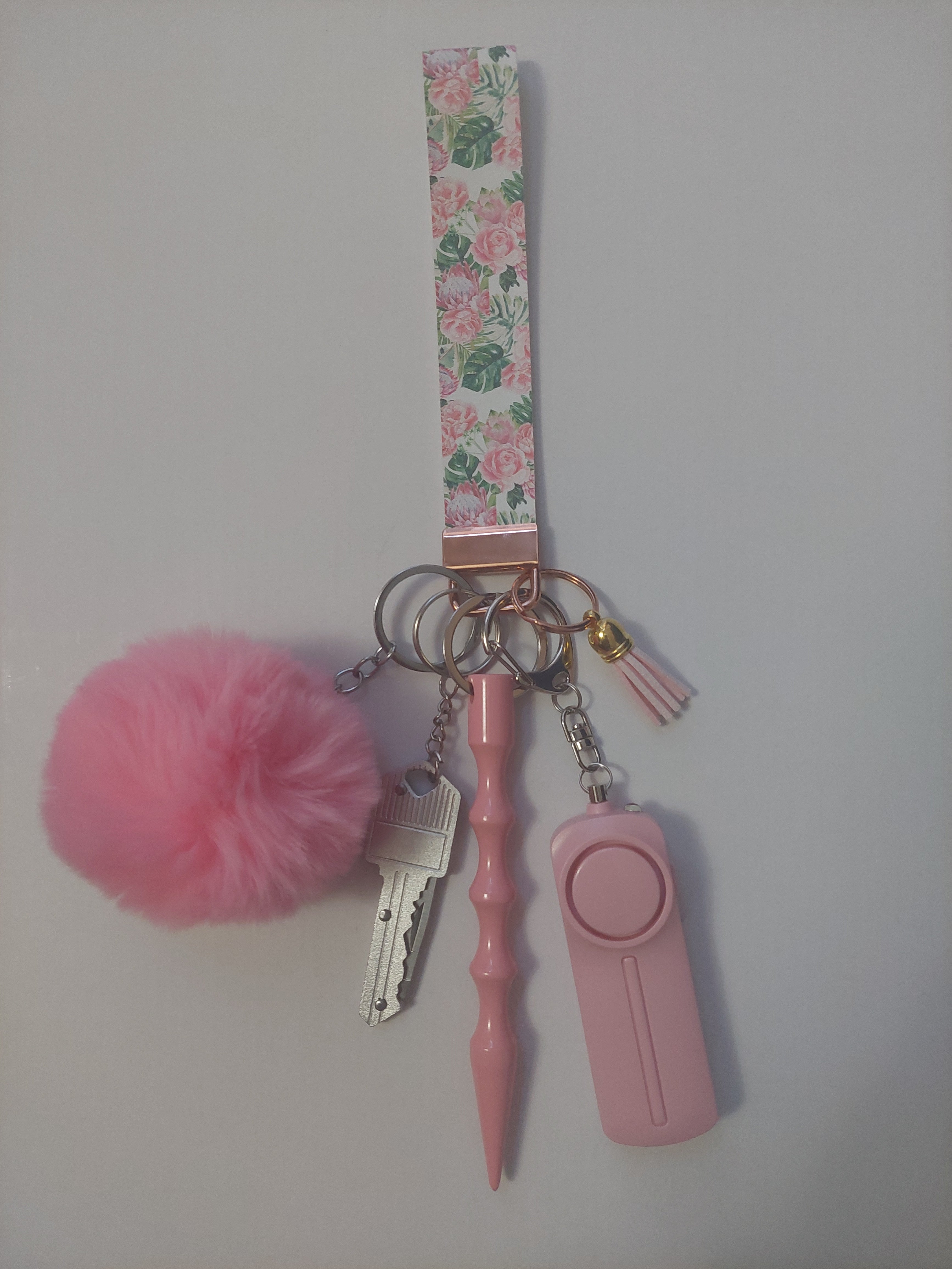 Pink Petals Safety Keychain