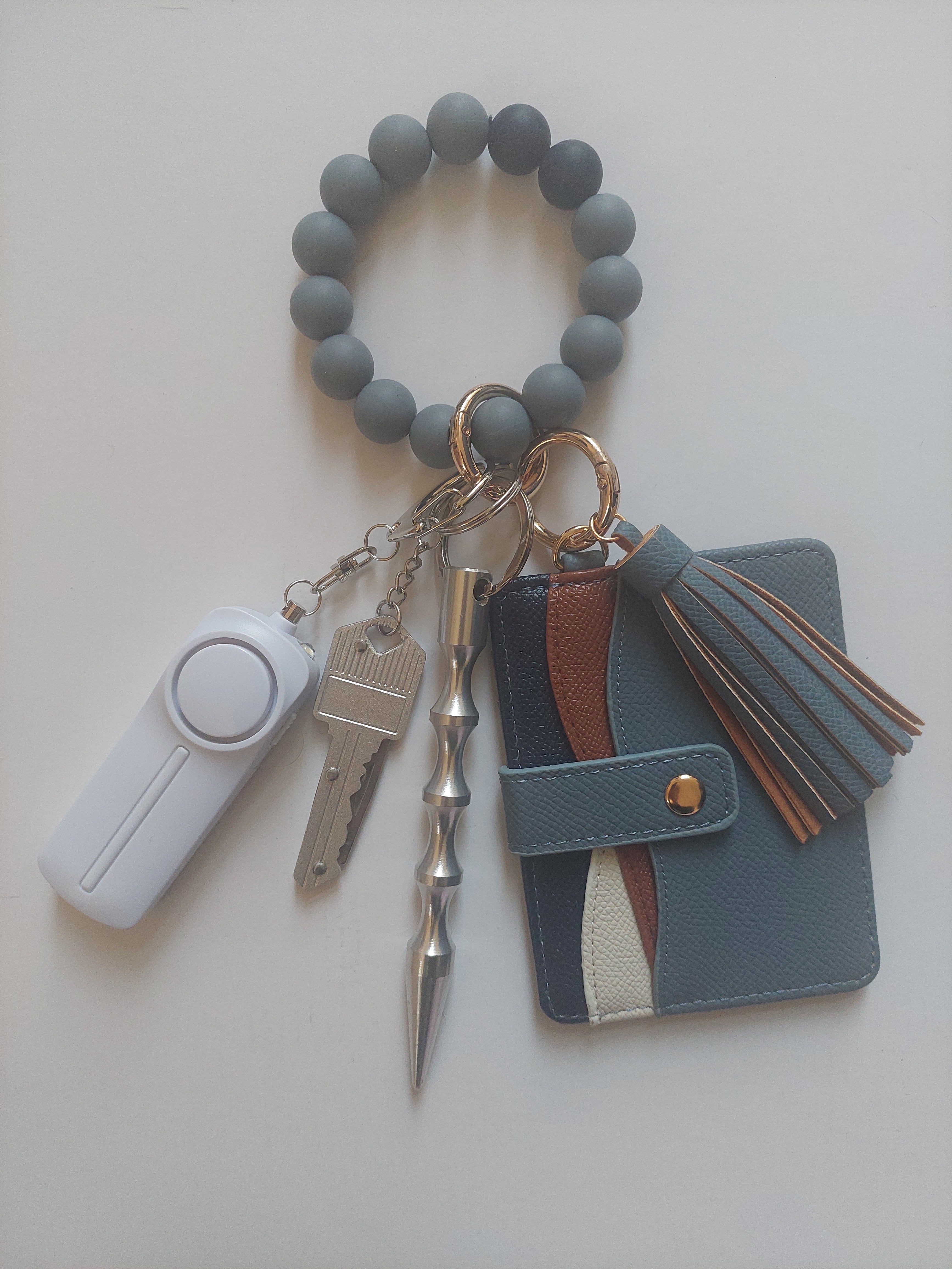 Dusty Blue Wave Keychain