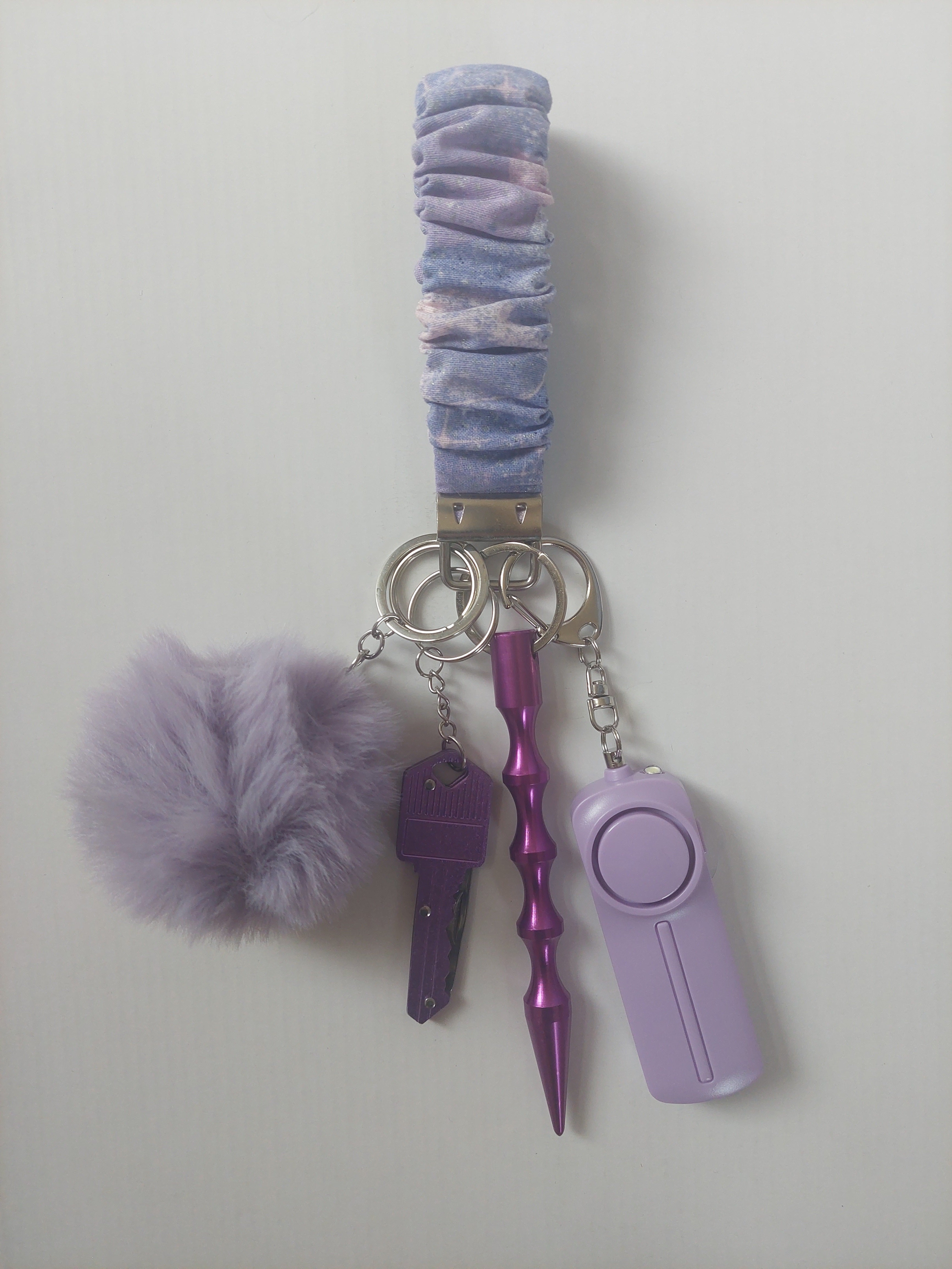 Purple Galaxy Safety Keychain